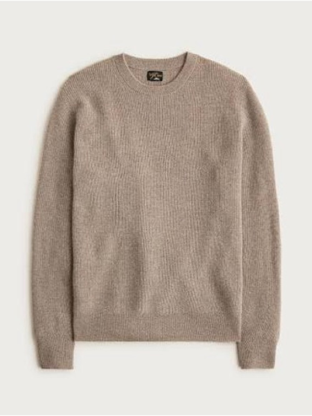 J crew heather smoky quartz Cashmere rib-knit crewneck sweater